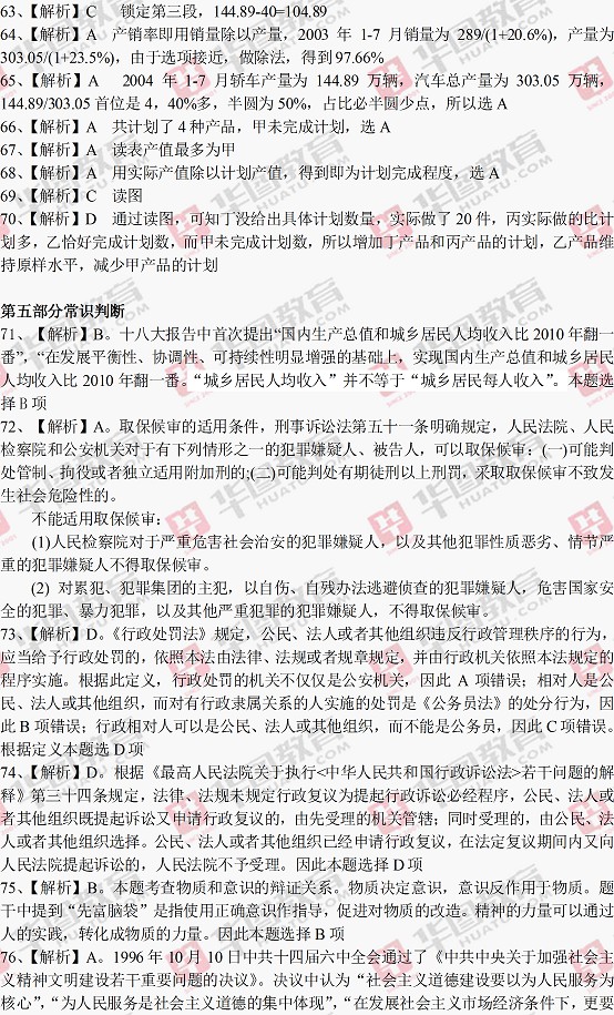 2015年江西农信社考试行测试题答案解析